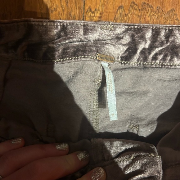 Free People Velvet Brown Cropped Ankle Pants Size 31 - Picture 5 of 5
